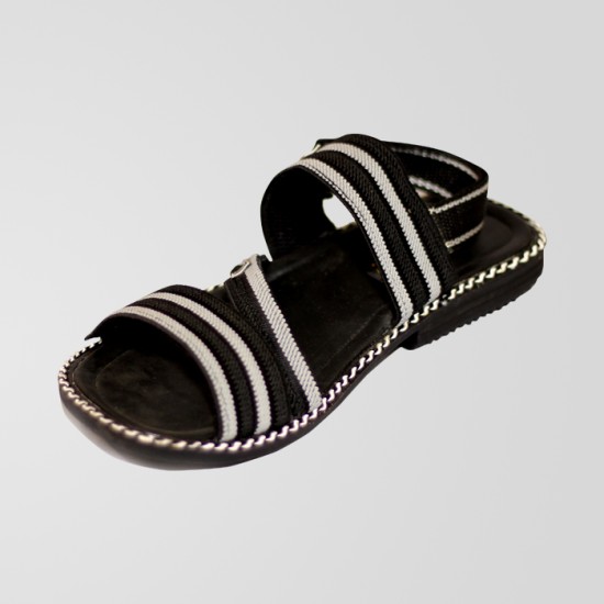 Black Tri Stylish Strap Casual Sandal